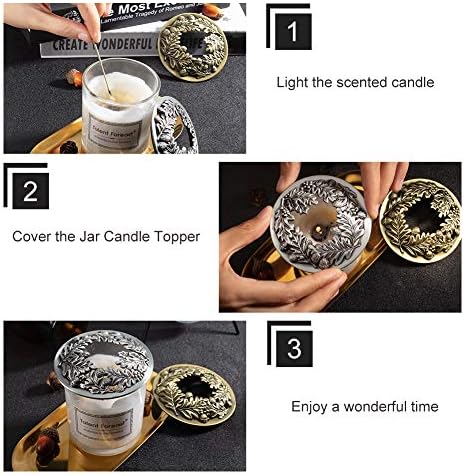 PH PandaHall 2 Pack Jar Candle Topper - Antique Bronze Silver