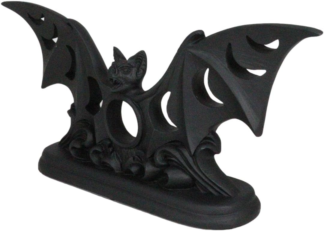 Ebros Gift Gothic Vampires Bat Votive Holder with Moon Phases