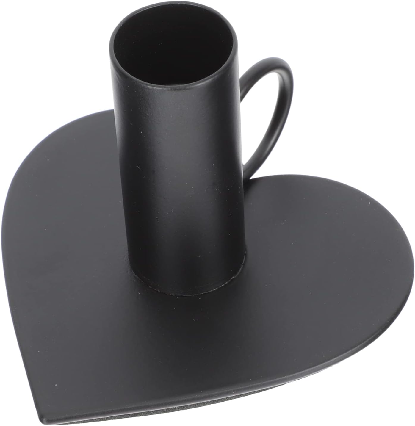 Elegant Black Iron Candle Holder for DJs - Heart-Shaped Compact Candle Rack