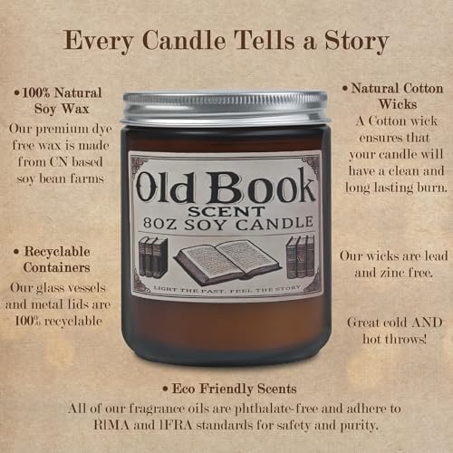 Hand-Crafted Old Book Candle - Scented Candle for Book Lovers