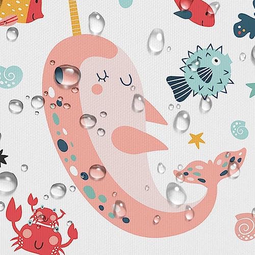 Torich Kids Fun Bathtime decor with Whales Fish