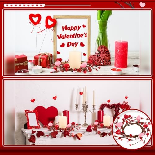 Stunnin Red Heart Candle Rings Set for Valentines Day Weddings