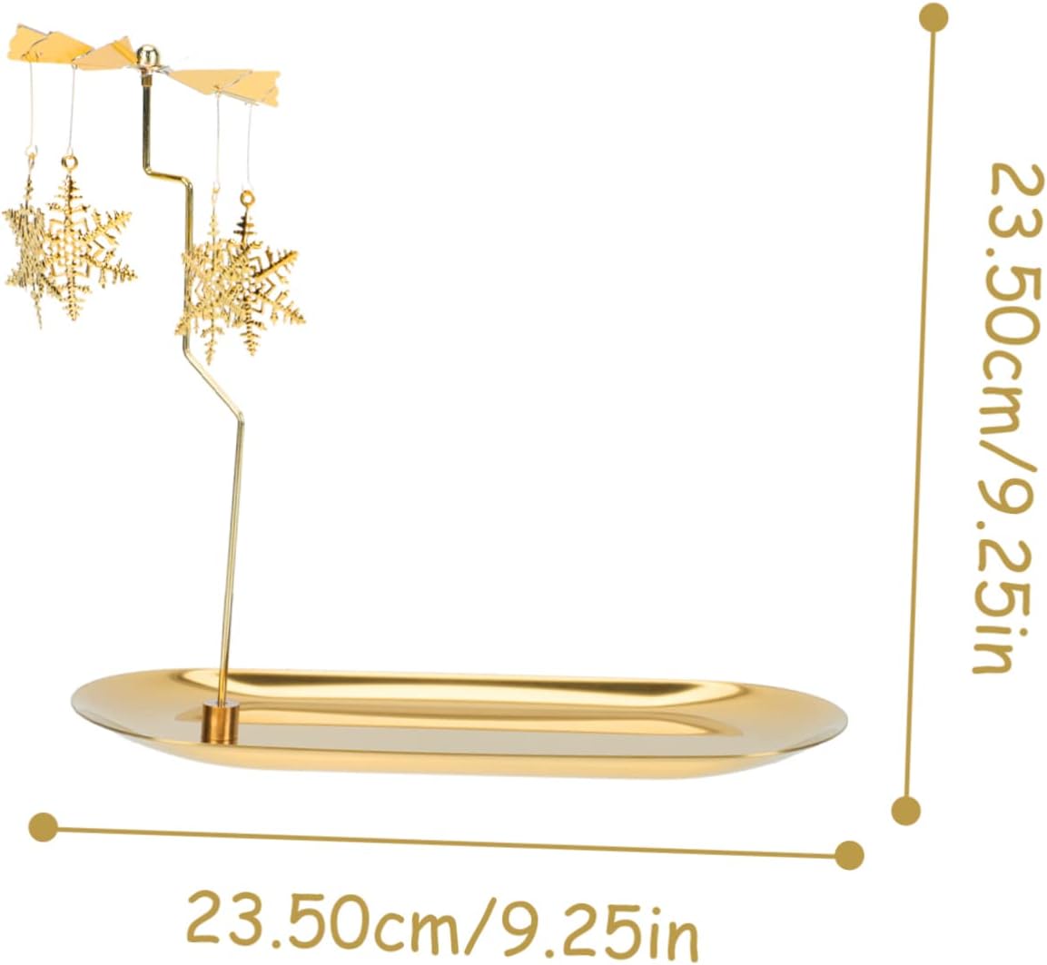Gilded Snowflake Candleholder for Home Kitchen Rotating Scented Candle Display