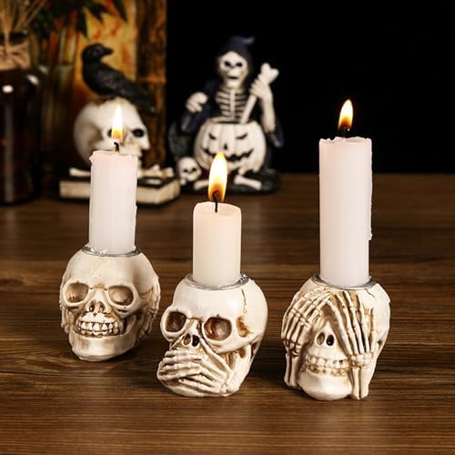 4pc Skeleton Candle Holder
