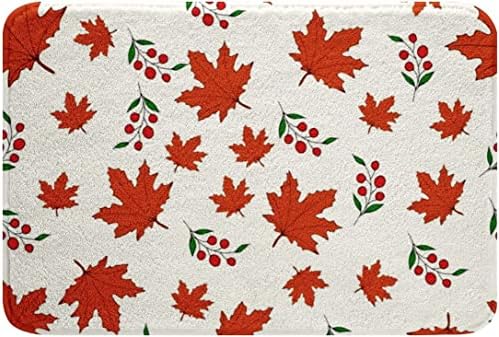 TTKABBGGA Red Maple Leaf Bath Rugs