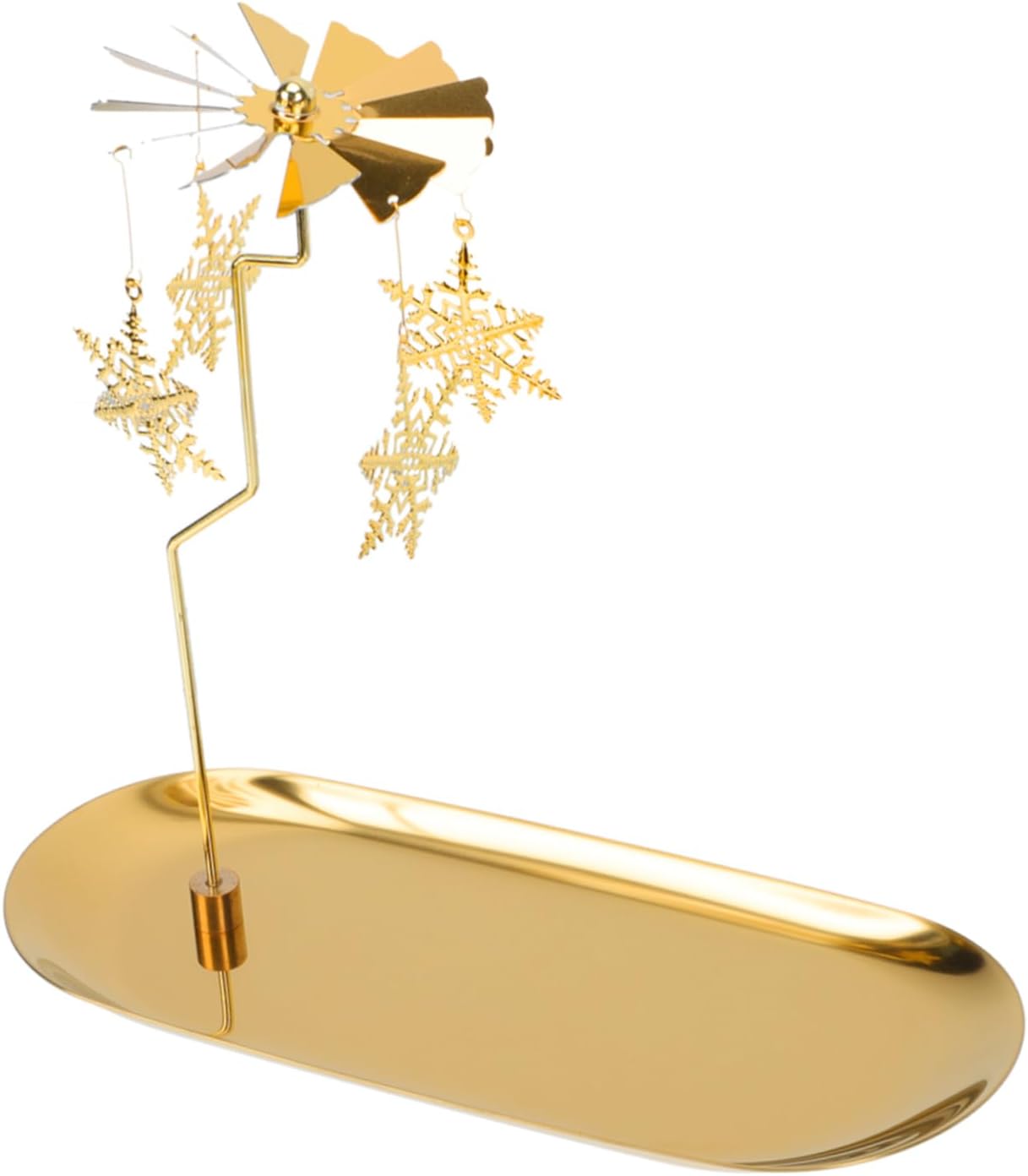 Exquisite Snowflake Candle Holder Rotating Gold Scented Tray