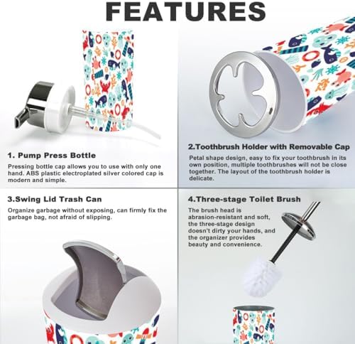 Sturdy 6-Piece Bathroom Set Durable Stylish