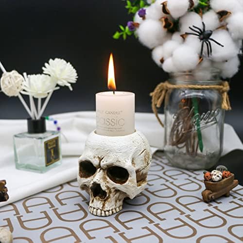 Gothic Skull Candleholder for Halloween