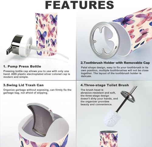 Stylish 6-Piece Bathroom Accessories Set for Home Use