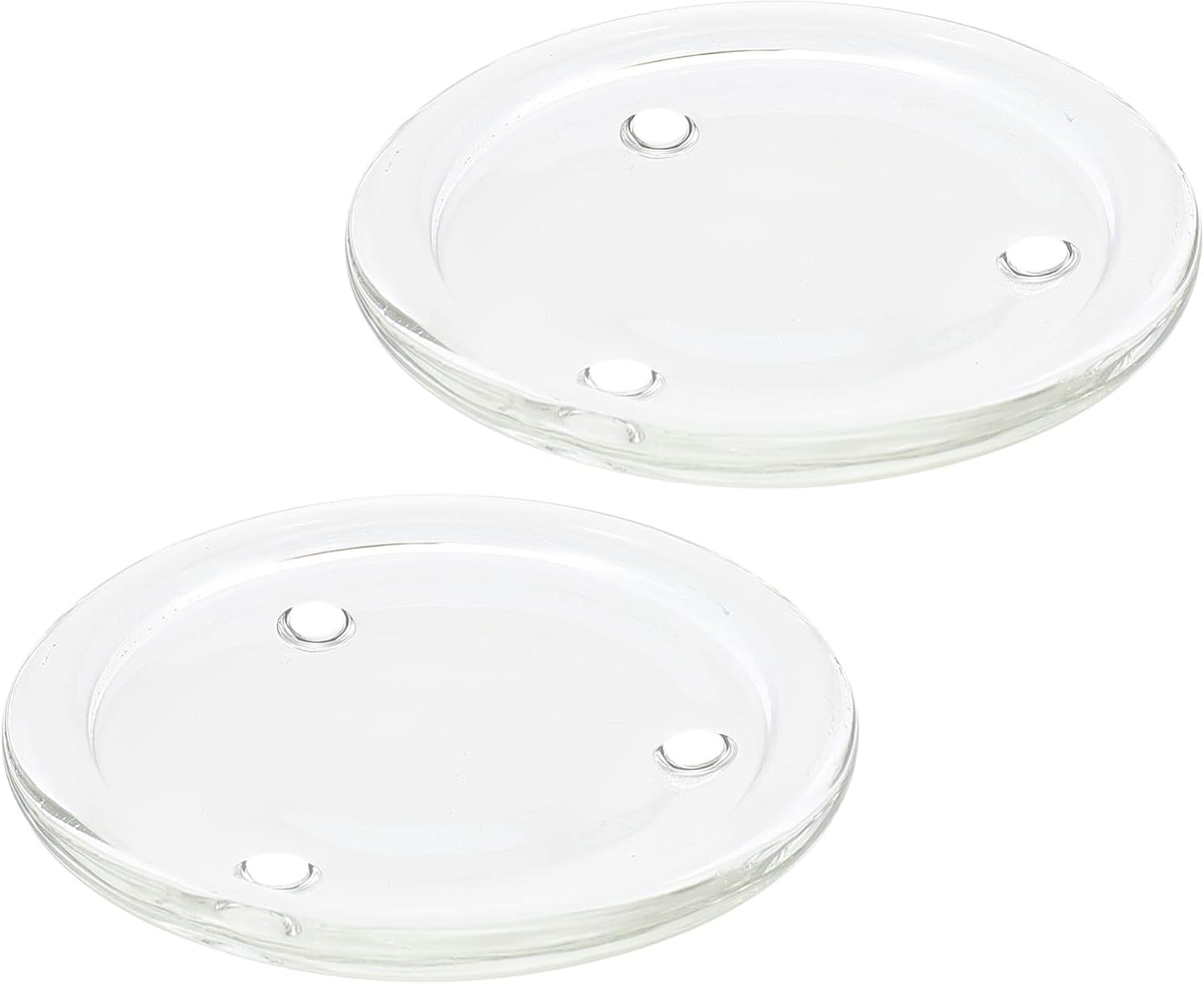 LIFKOME 2pcs Round Glass Candle Holder Set