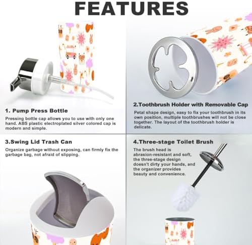 Bathroom Retro 70s 6-Piece Set Nostalgic