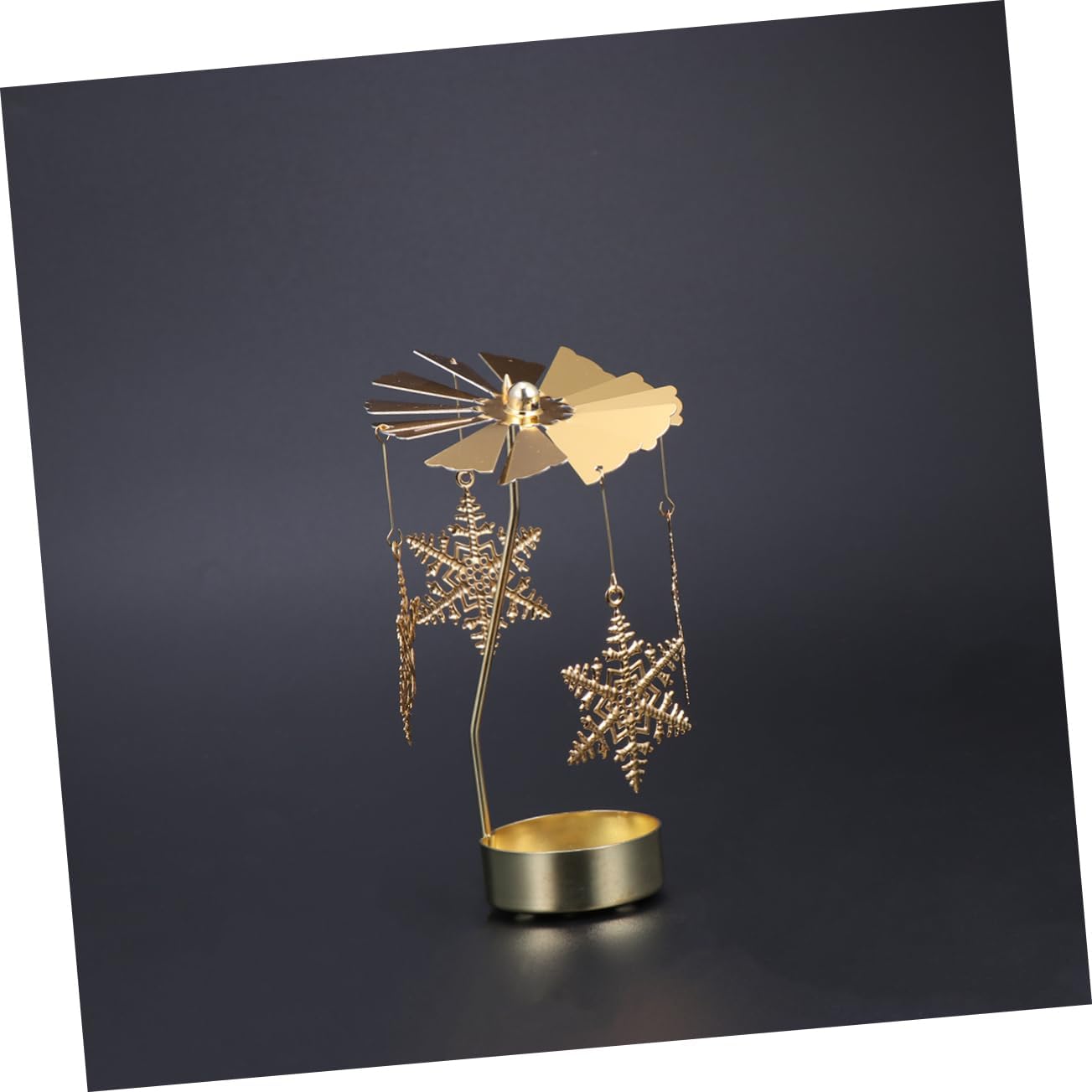 Automated Snowflake Windmill Candleholder for Dining Tables Modern Stylish