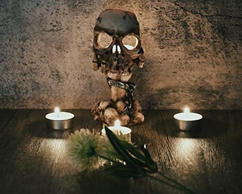 DistinctiveStyle Skull Candle Holder - Halloween Gothic Party Favor