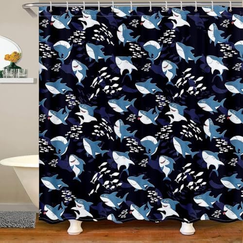 Erosebird Shark Shower Curtain for Kids