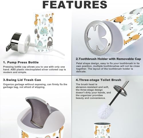 Bathroom Set with Dinosaurs for Kids