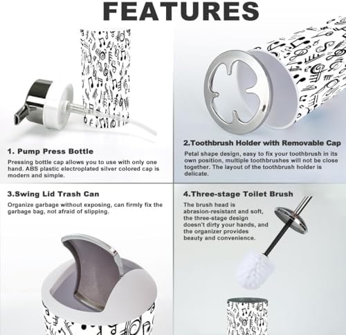 6-Piece Music Style Bathroom Set by XNGJEMVWXO