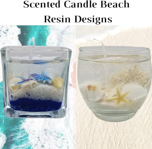 Handmade Seashell Scented Gel Candle in Glass Jar