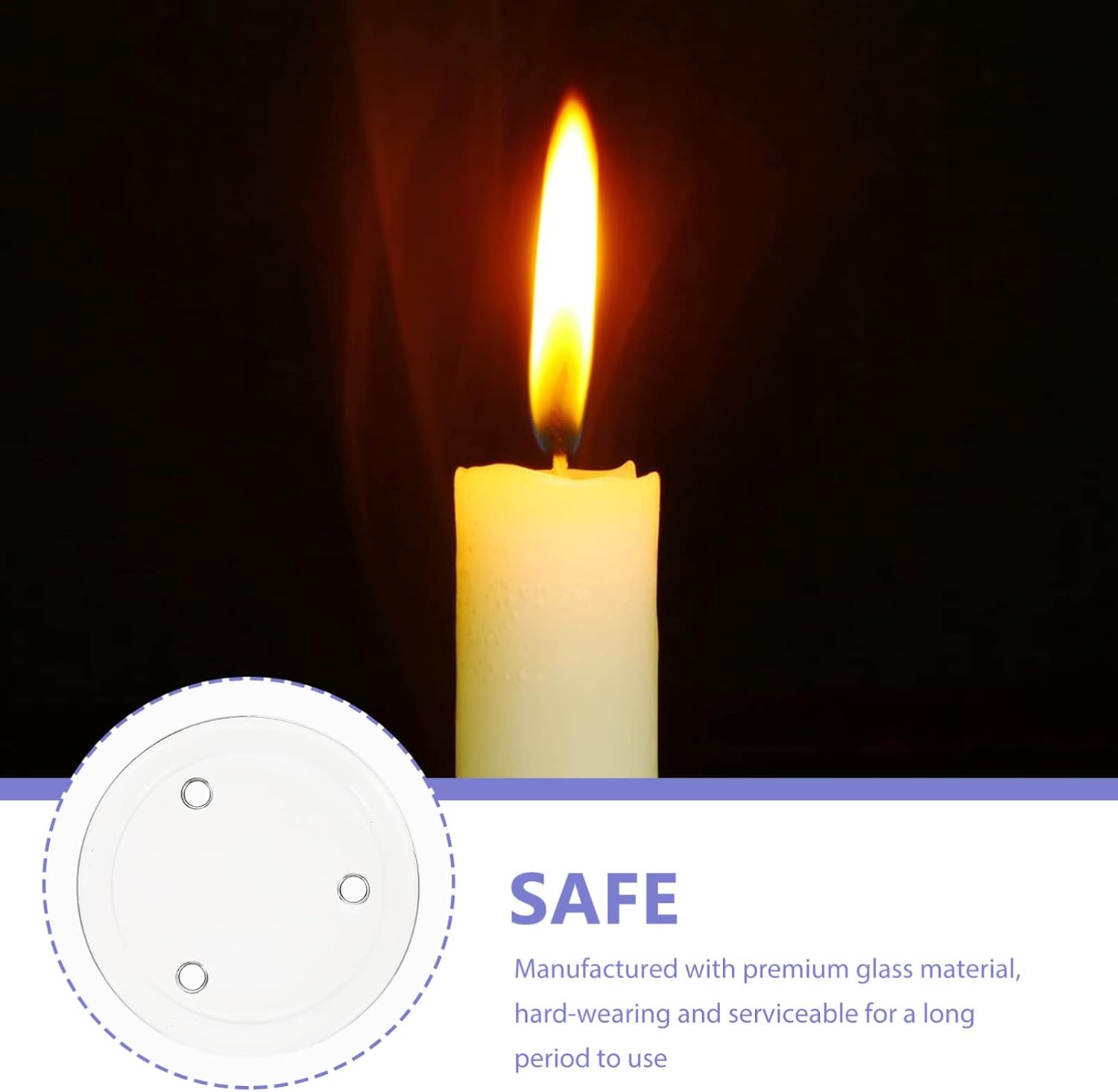 LIFKOME 2pcs Round Glass Candle Holder Set