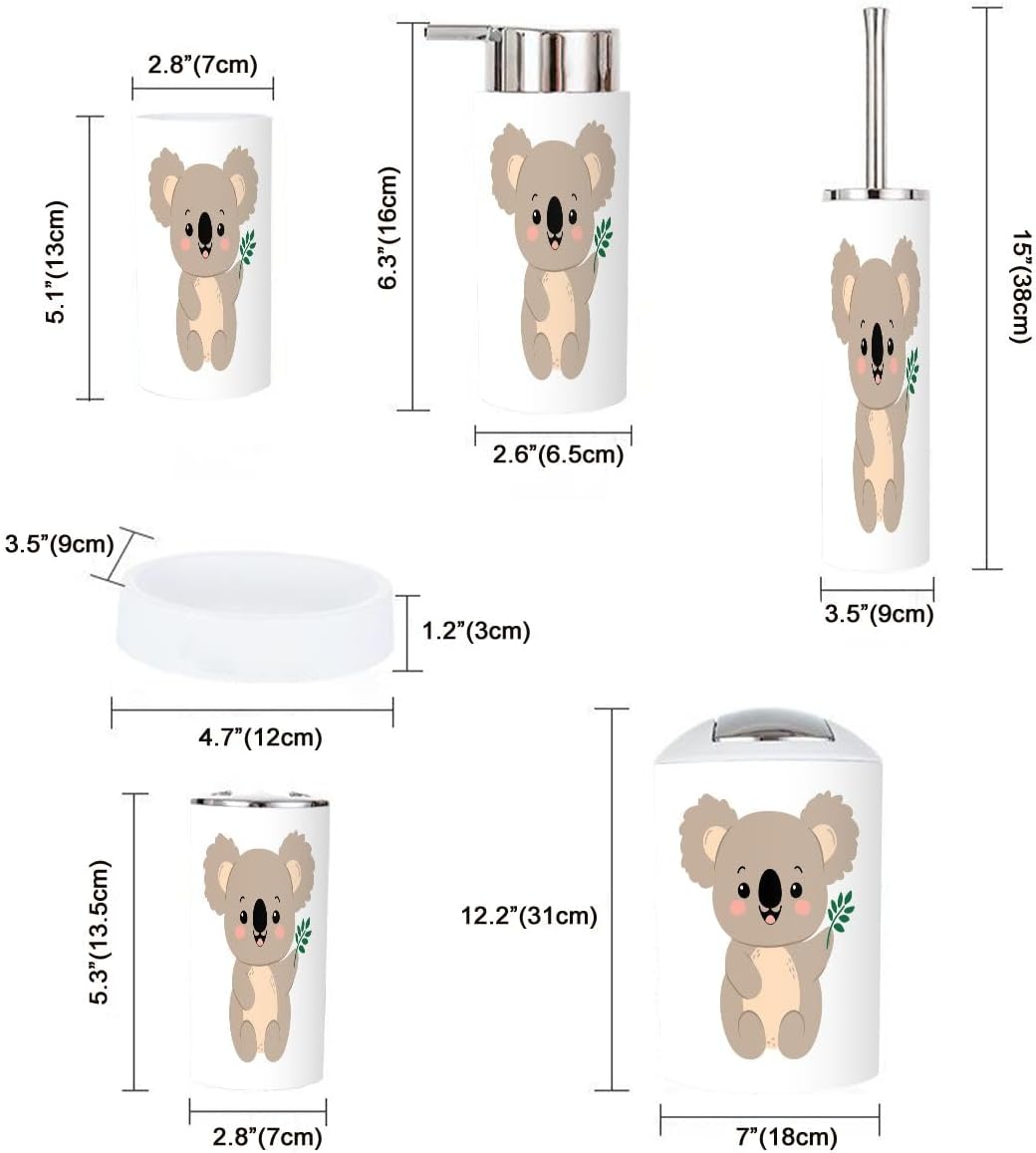 Bathroom Accessories Set with Koala Charm for Your Space