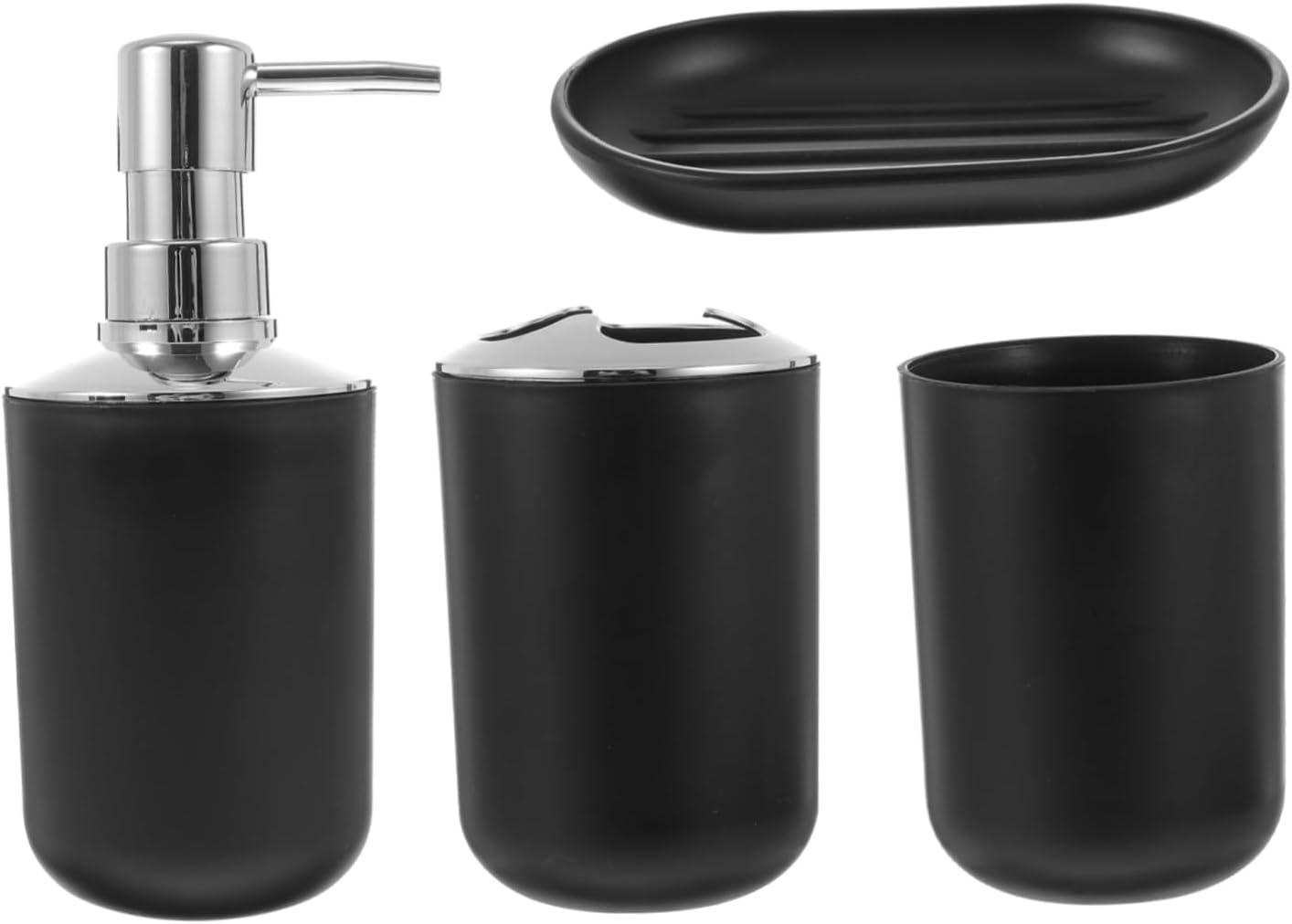 BUGUUYO Black Bathroom Accessory Set 4pc