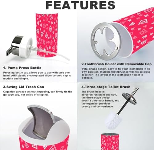 Bathroom Accessories Set 6-Piece All-in-One Storage Cleaning Kit