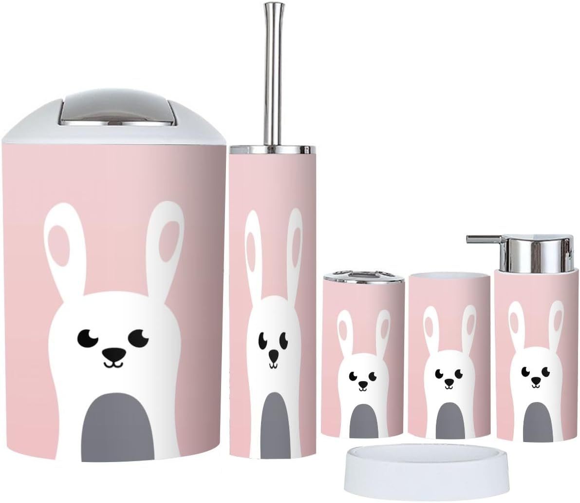 Durable 6-Piece Bathroom Accessories Set for Kids with Style