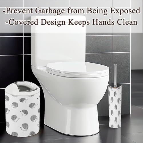 Bathroom Accessories Set 6 Pcs - Cute Decor with Hedgehogs