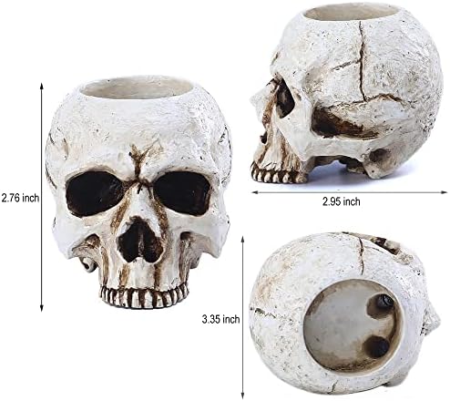 BENEKIY Retro Skull Candle Holder Handmade