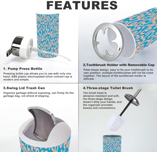 Fun Colorful Bathroom Accessory Set 6 Piece