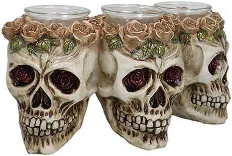 Ebros Gift Trio Gothic Rose Skulls fragrance holder