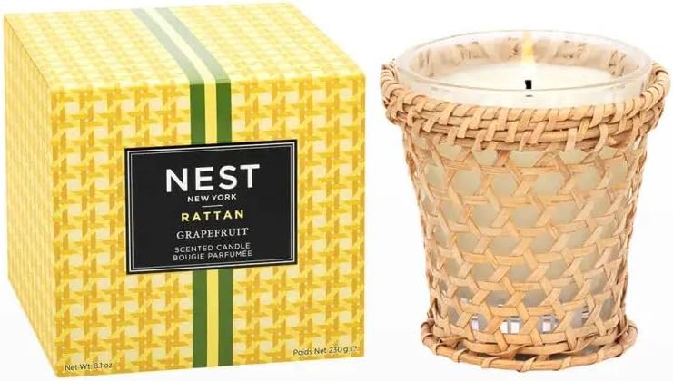 NEST New York Candle Elegance with Grapefruit Rattan Sleeve 81oz