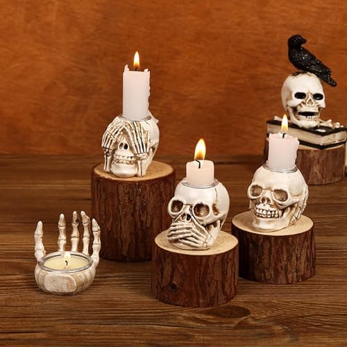4pc Skeleton Candle Holder