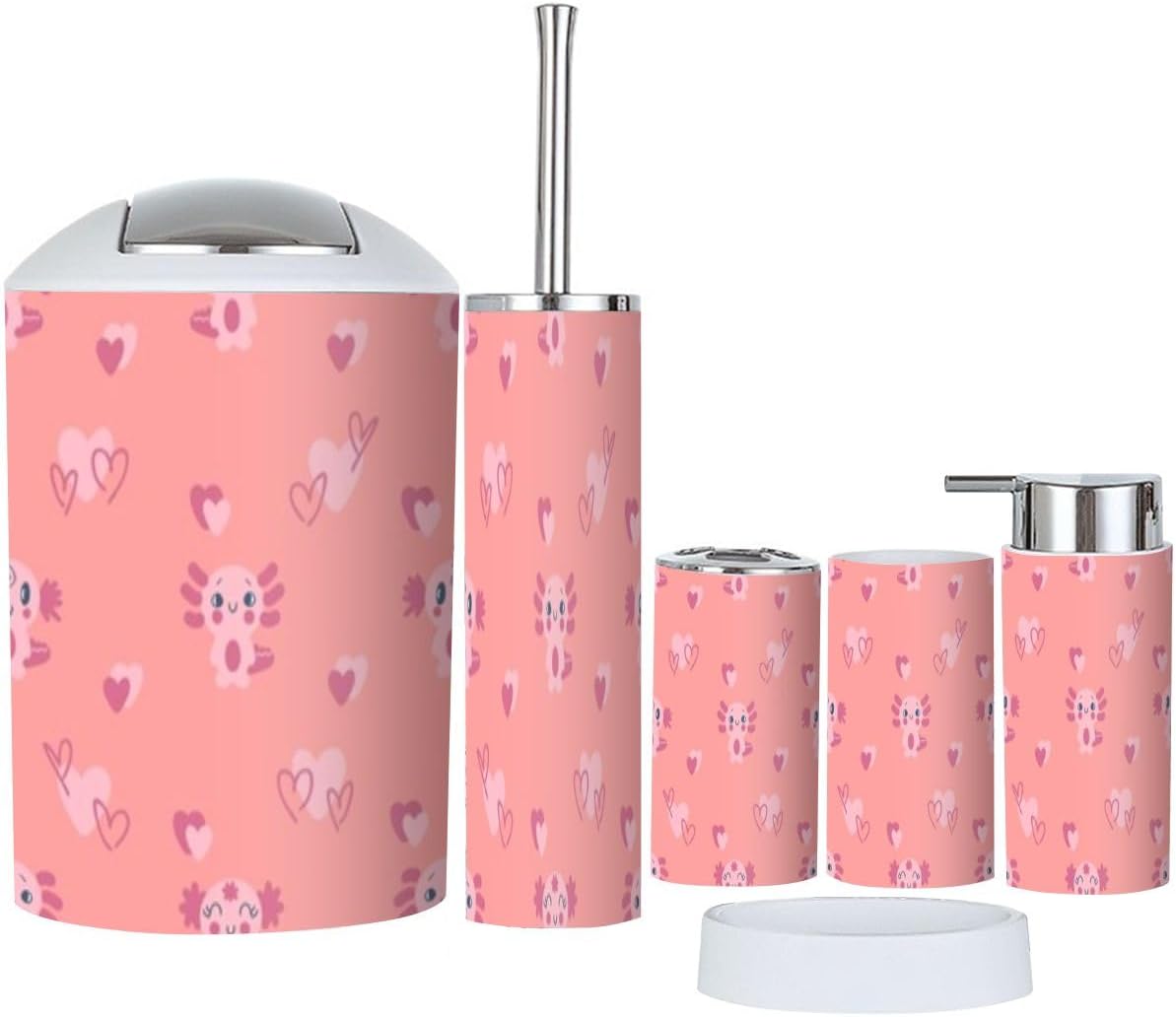 Adorable 6-Piece Bathroom Set for Valentines Day