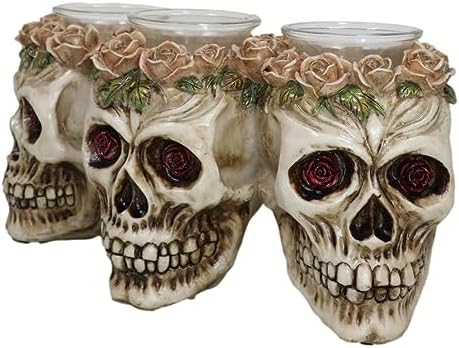 Ebros Gift Trio Gothic Rose Skulls fragrance holder