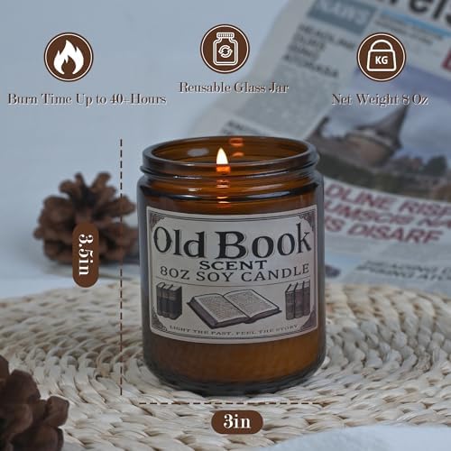 Hand-Crafted Old Book Candle - Scented Candle for Book Lovers