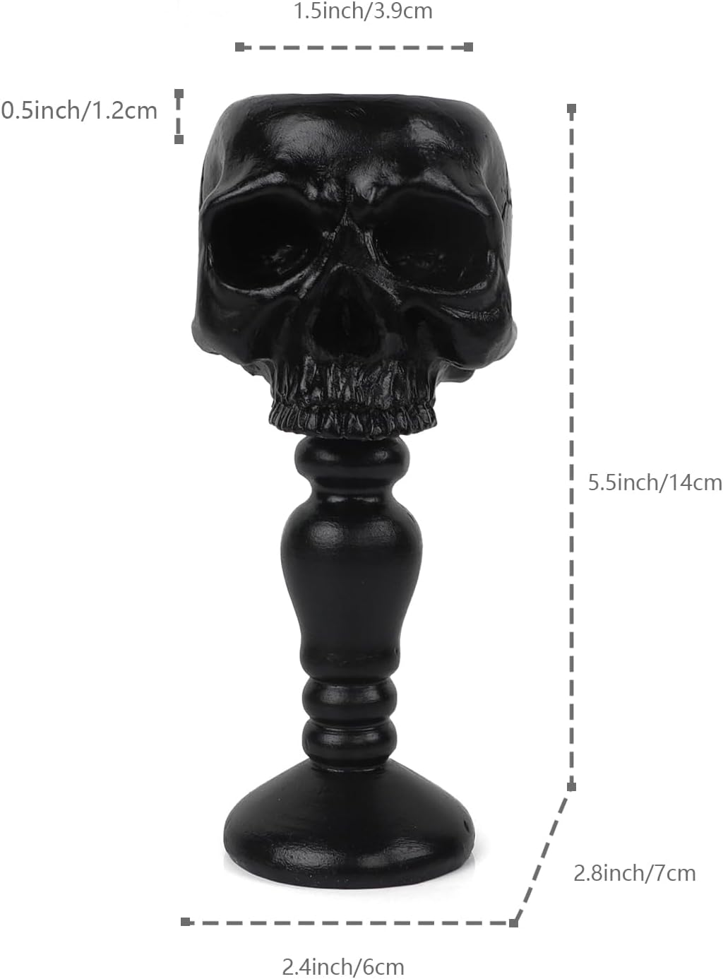 Halloween Skull Candle Holder Resin Skeleton Candle Cup Base Decor