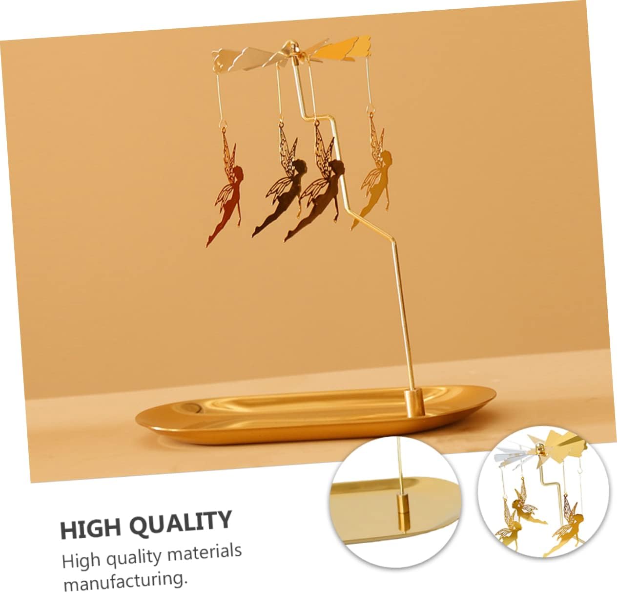 Stylish Golden Candle Bracket with Rotating Candle Support