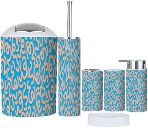 Fun Colorful Bathroom Accessory Set 6 Piece