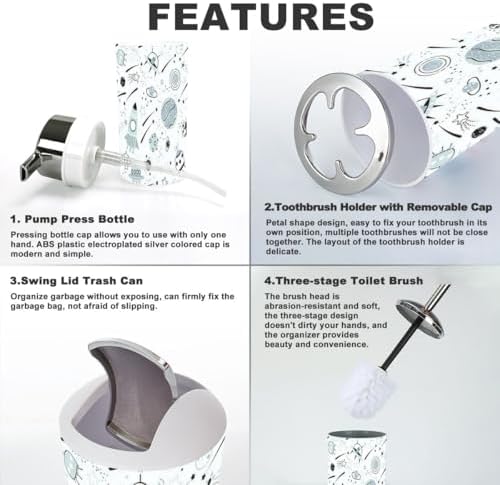 6-Piece Bathroom Accessory Set for Daily Beauty Care