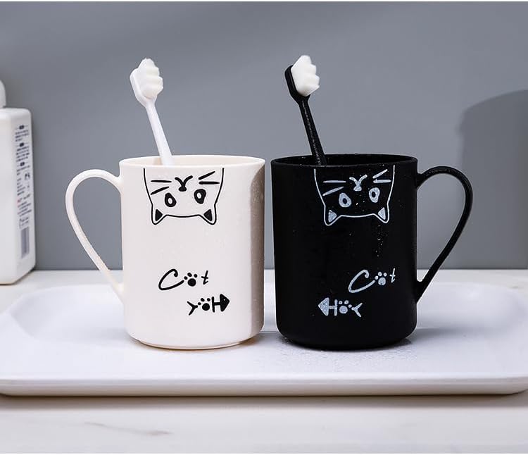 Cartoon Cat Toothbrush Holder Set