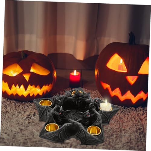 Gothic Bat Resin Candlestick Holder Halloween Decor