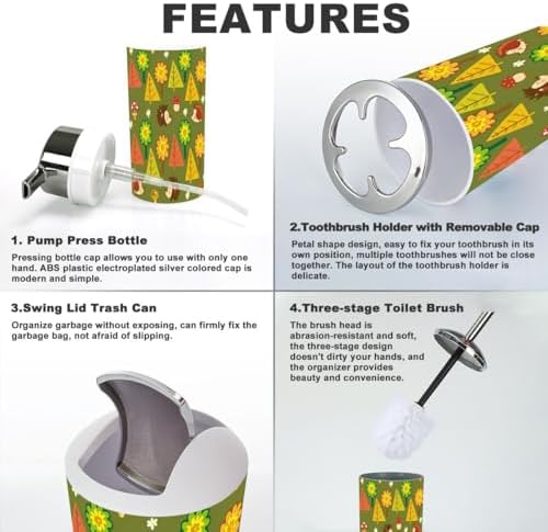 autumn forest bathroom set - 6 piece storage solution