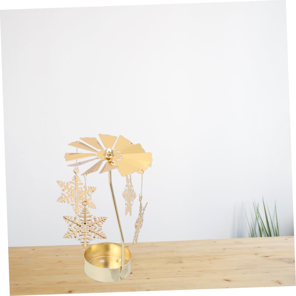 Automated Snowflake Windmill Candleholder for Dining Tables Modern Stylish