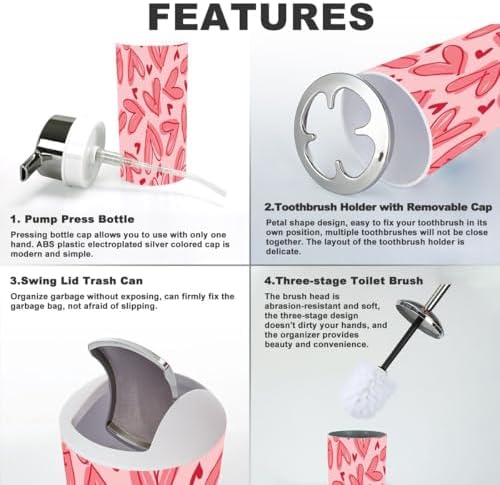 Sturious 6-Piece Bathroom Accessory Set for Girls