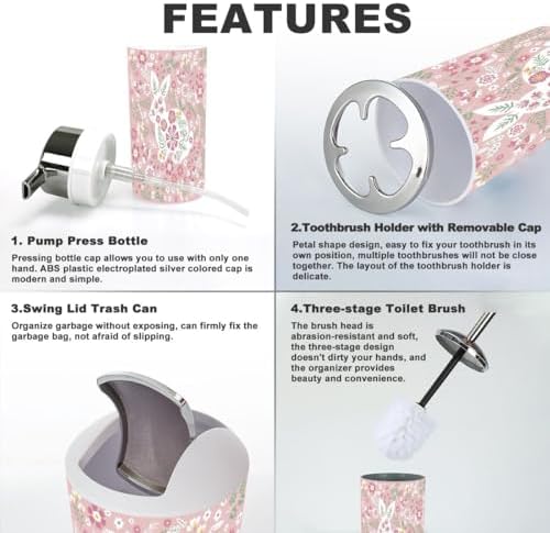Kids Collection Bathroom Accessory Set 6 Piece Cute