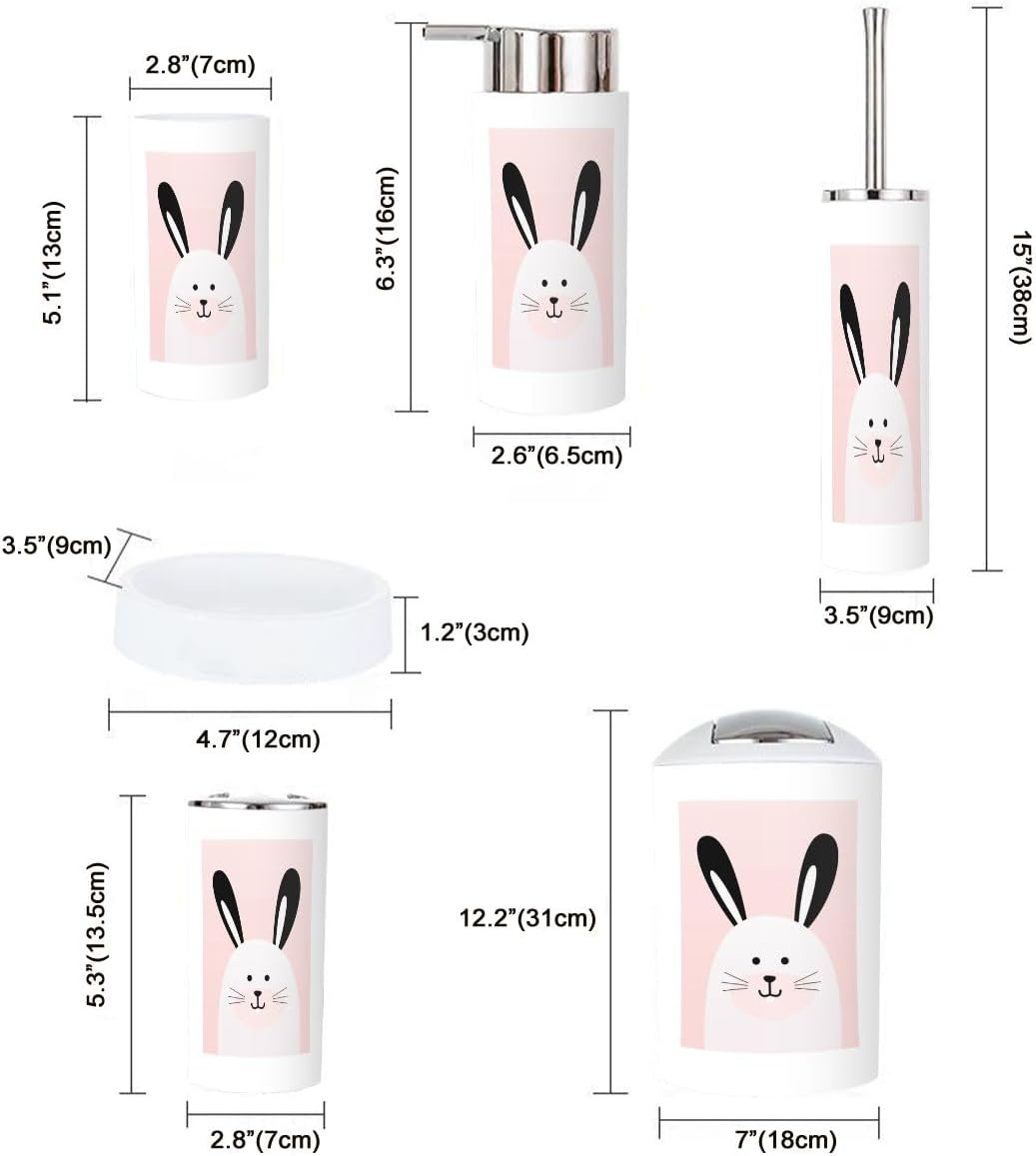 Bathroom Accessories Set with 6 Pcs Wall Art and Storage Solutions