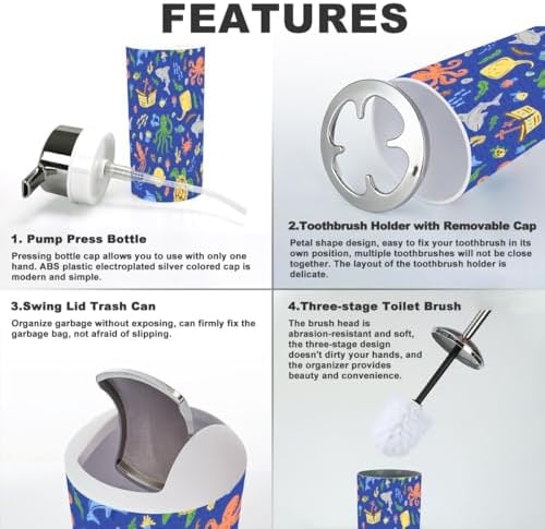 Nautical bathroom accessory set 6 piece kidscharacters for bathroom organizer