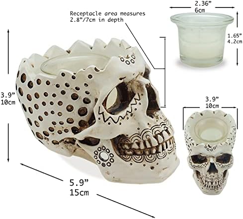 Gothic Skull Candle Holder - Halloween Decor - 59-inch Tealight Planter