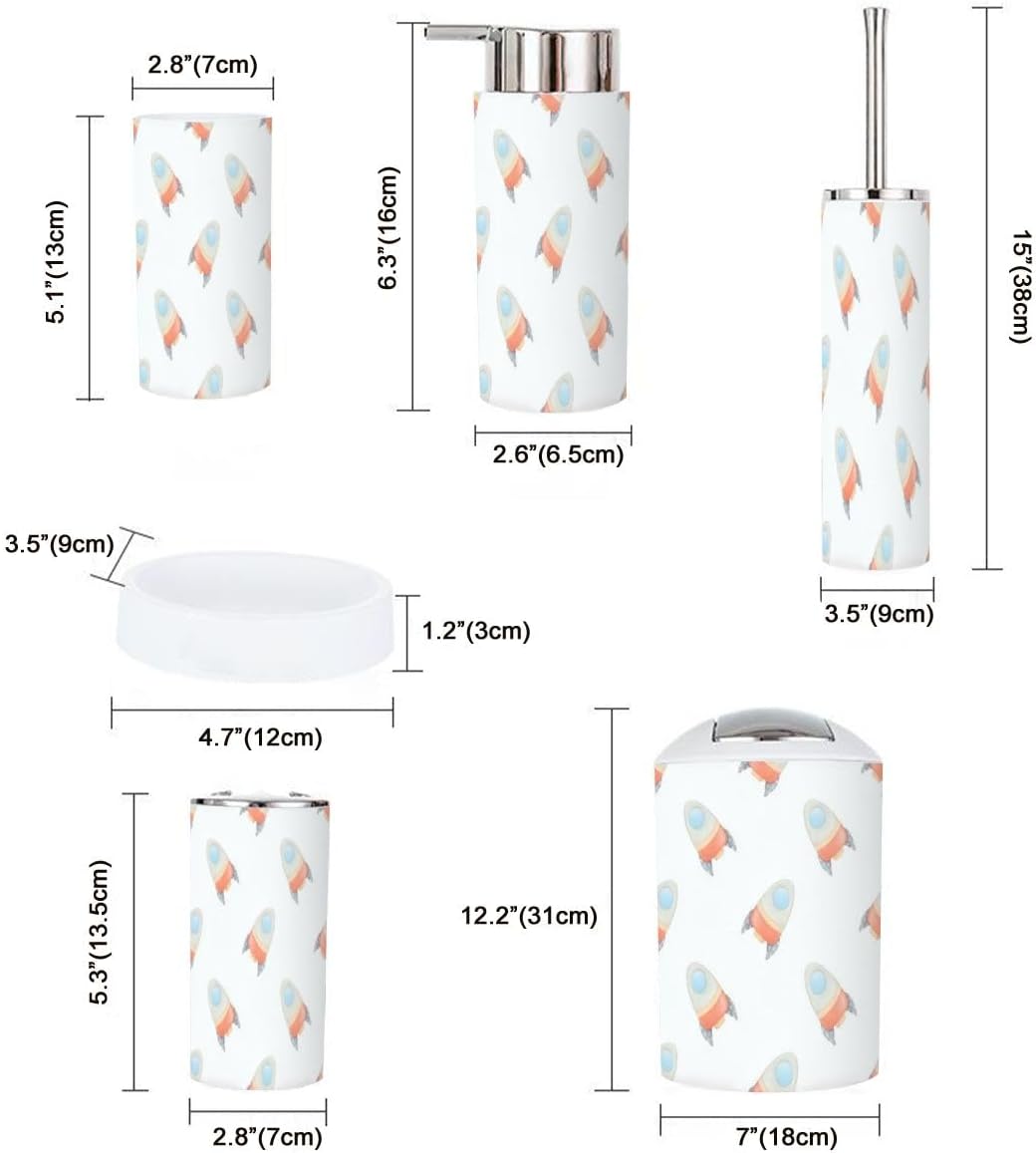 Stylish Eco-Friendly 6-Piece Bathroom Accessory Set for Kids