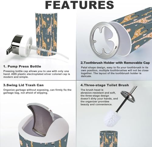 Sturdy Multi-Functional Bathroom Accessories Set for Home Kitchen